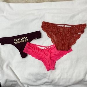 Victoria's Secret Woman's Thong & Cheeky Tanga Panties Sz S NWT